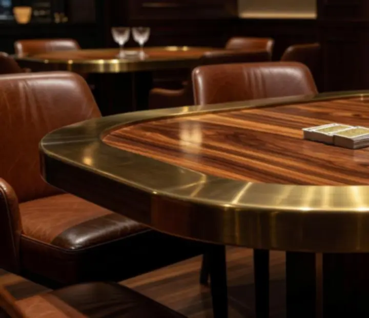 Custom poker tables set within a luxurious Australian restaurant interior